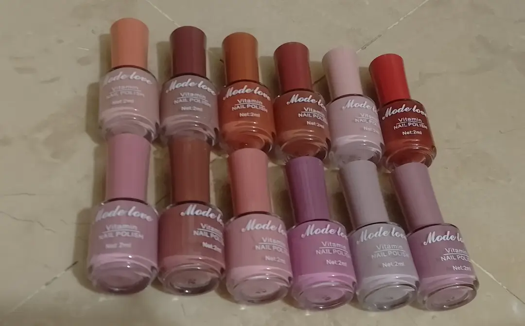 12 Pcs Nude Shades High Pigmented Big Size Nail Polish Set