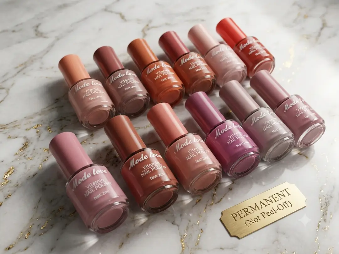12 Pcs Nude Shades High Pigmented Big Size Nail Polish Set