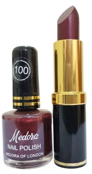 Medora Lipstick & Nail Polish Duo Gold Black