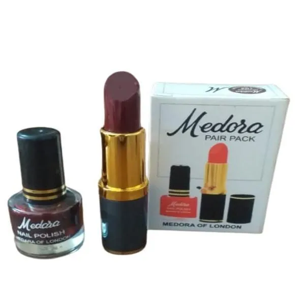 Medora Lipstick & Nail Polish Duo Gold Black