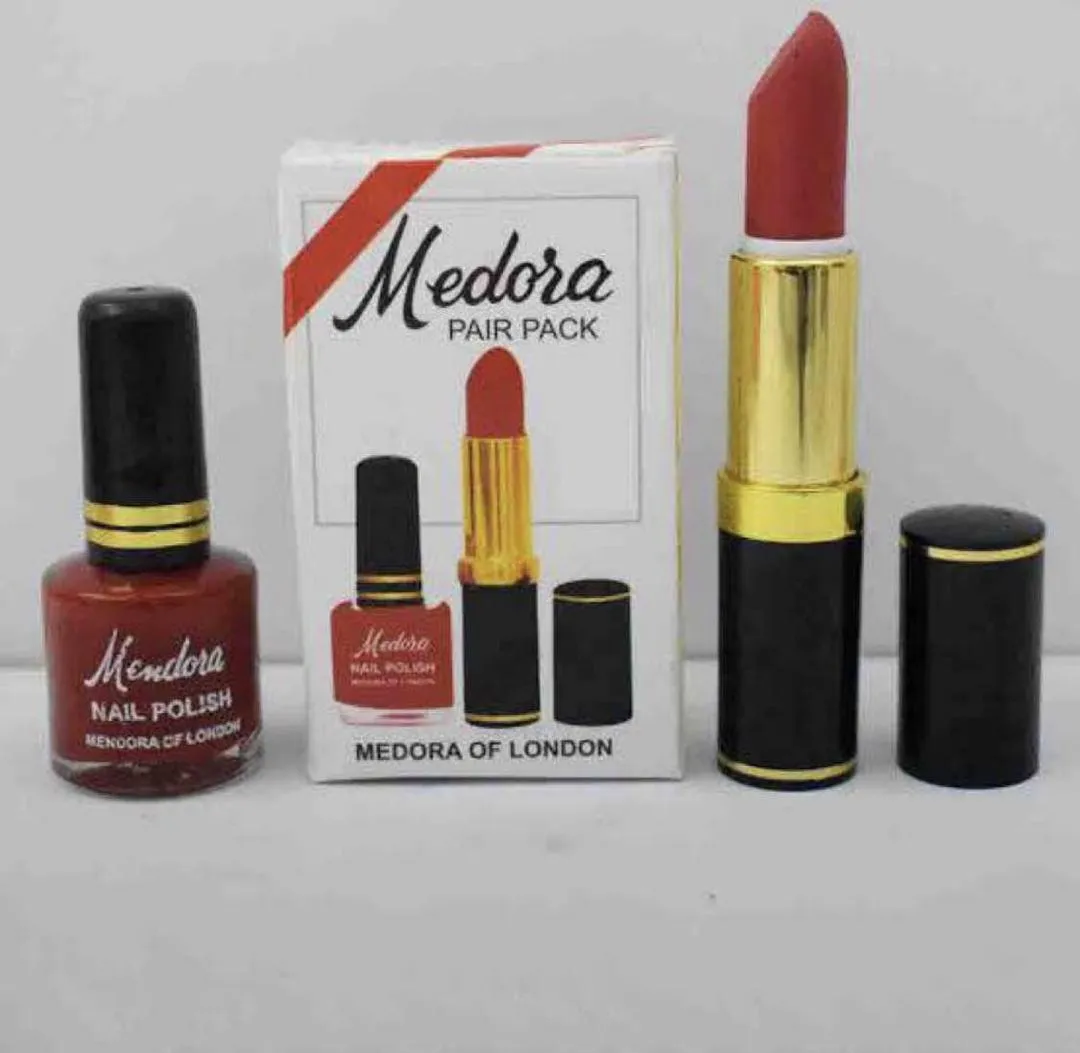 Medora Lipstick & Nail Polish Duo Gold Black