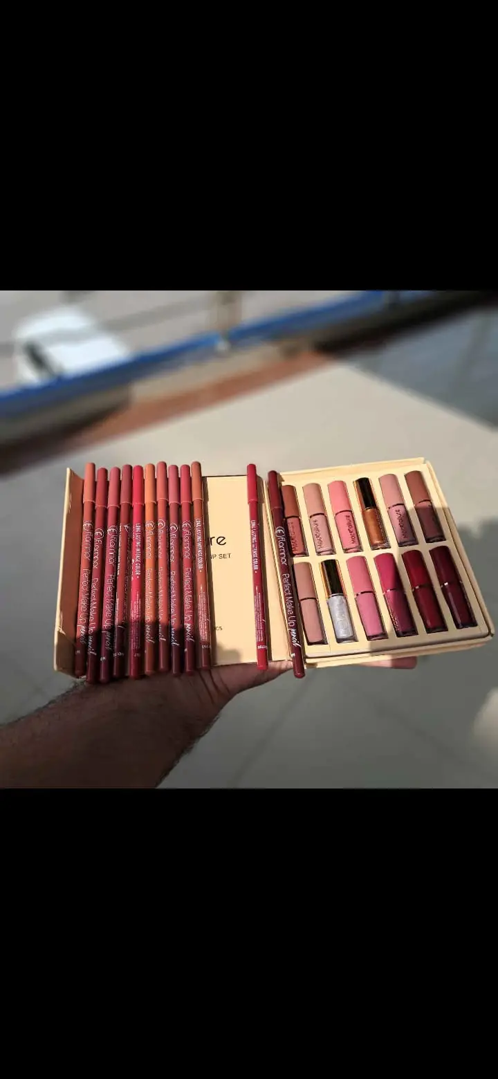 12 Pcs Mocallure Lipgloss + 12 Flormar Nude Shades Lip Pencils, Lip Combo Deal