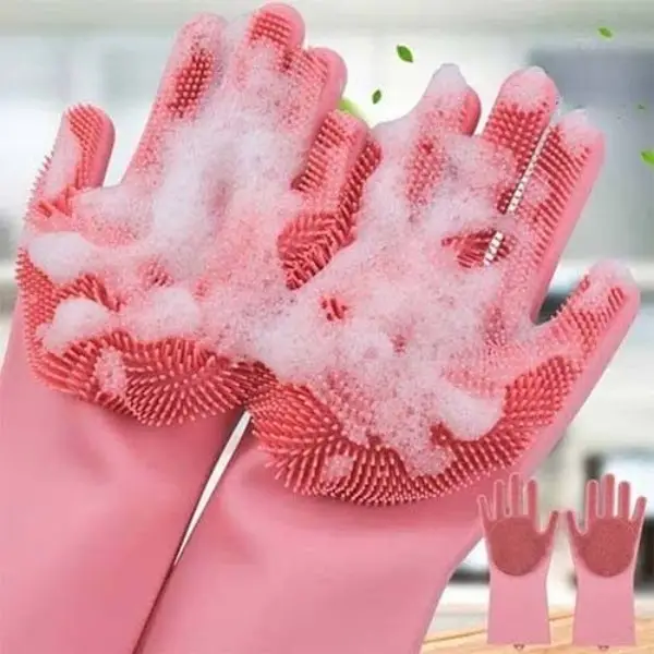 Silicone Dish Washing Gloves ,1 Pair,Random Color