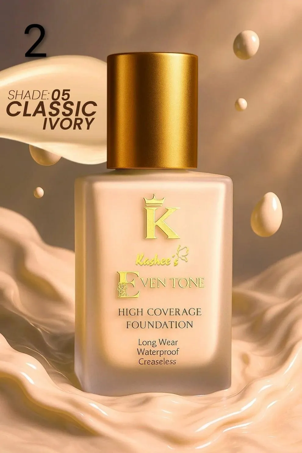 Kashees High Coverage Foundation Waterproof Long Lasting 15 Ml