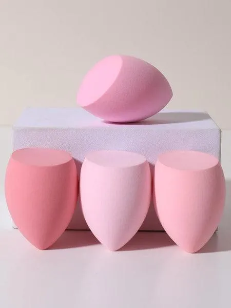 4 Pcs Multicolor Heart-Shaped Beauty Blenders for Makeup Application