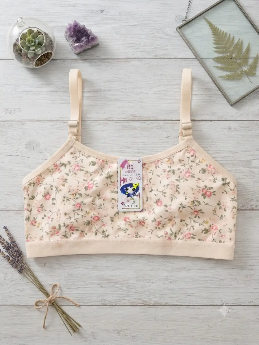 Summer Stuff Soft Printed Bra For Teenagers, Lightweight & Comfortable, 1 pc