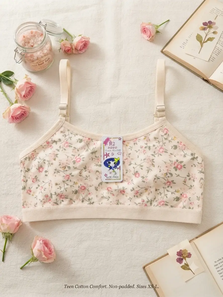 Summer Stuff Soft Printed Bra For Teenagers, Lightweight & Comfortable, 1 pc