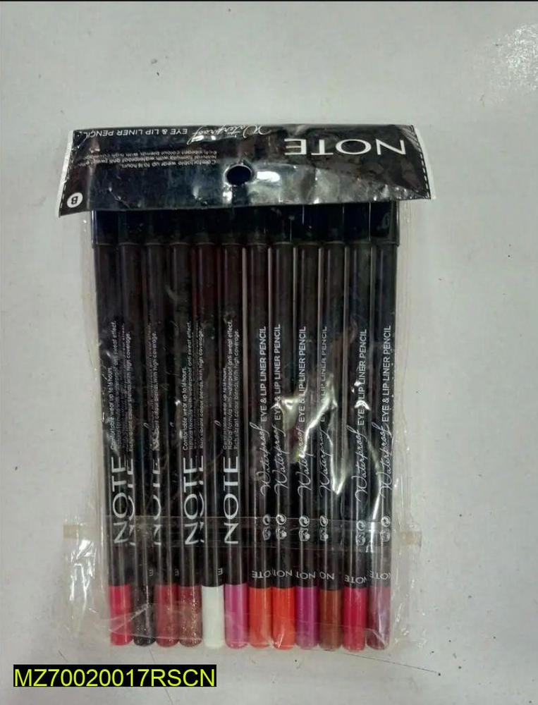 Waterproof Eye & Lip Liner Pencil Set of 12