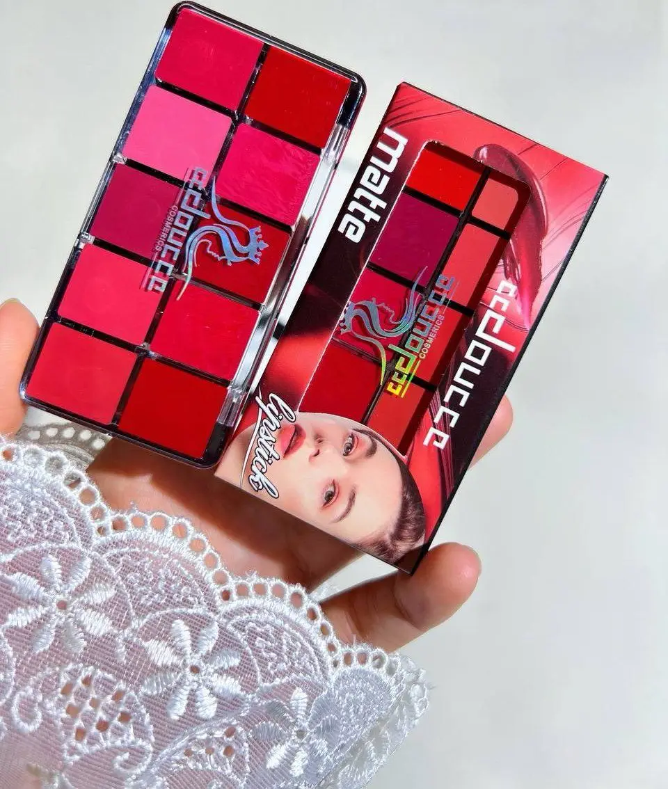 10 In 1 Creamy Lipstick/Blush Palette, High Pigmented, 1 Palette