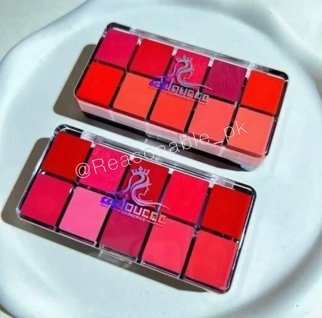 10 In 1 Creamy Lipstick/Blush Palette, High Pigmented, 1 Palette