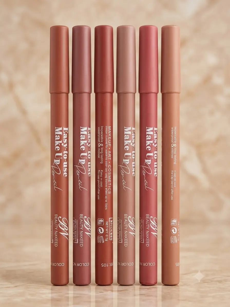 12 Pcs Velvet Creamy Lip Pencils, High Pigmented, 1 Pack