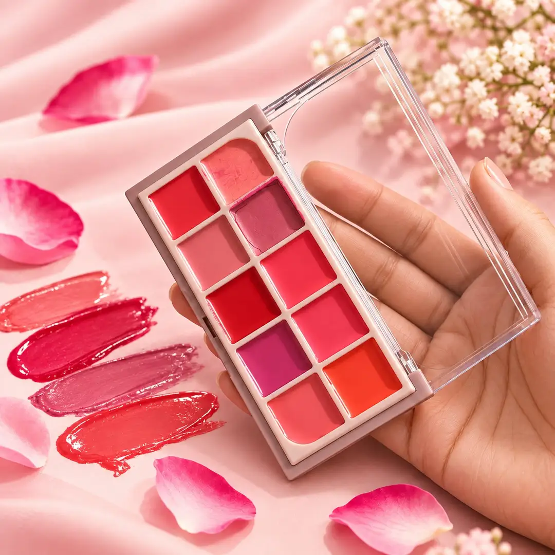 10 Colors Emelie High Pigmented Lipstick Palette, 1 Pc