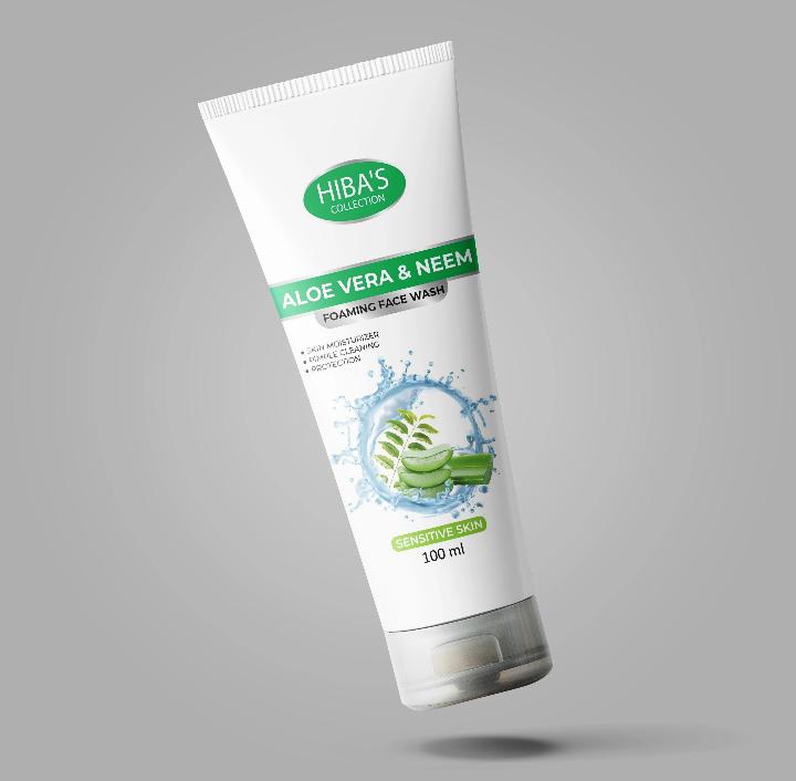 Hiba's Aloe Vera & Neem Foaming Face Wash 100ml Sensitive Skin