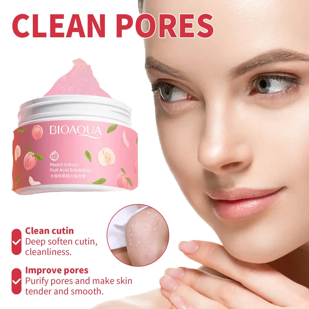 Bio Aqua Whitening And Brightening Face & Body Scrubbing Peach Gel, 140 g, 1 Pc