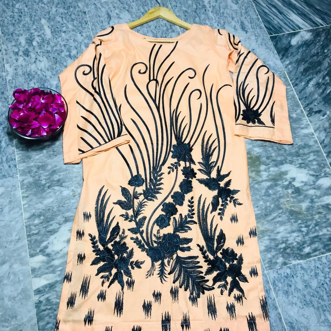 1 Pc Women's Stitched Lawn Embroidered Shirt