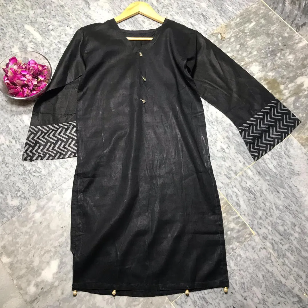 1 Pc Women's Stitched Lawn Plain Shirt
