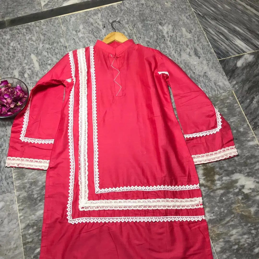1 Pc Women's Stitched Lawn Plain Shirt