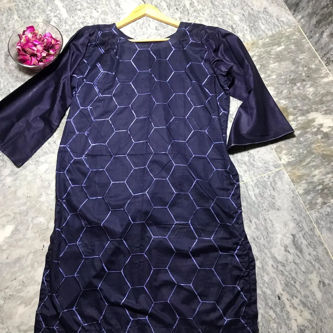 1 Pc Women's Stitched Lawn Embroidered Shirt