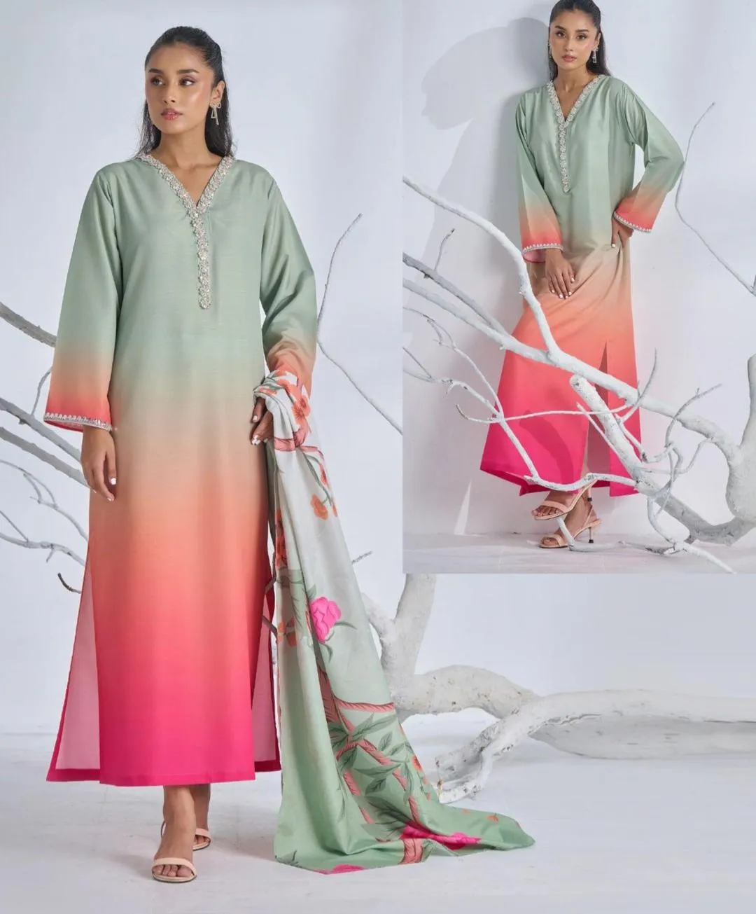 3 Pcs Women’s Stitched Swiss Lawn Digital Print Suit