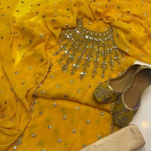 3 Pcs Women's Unstitched Embroidered Suit