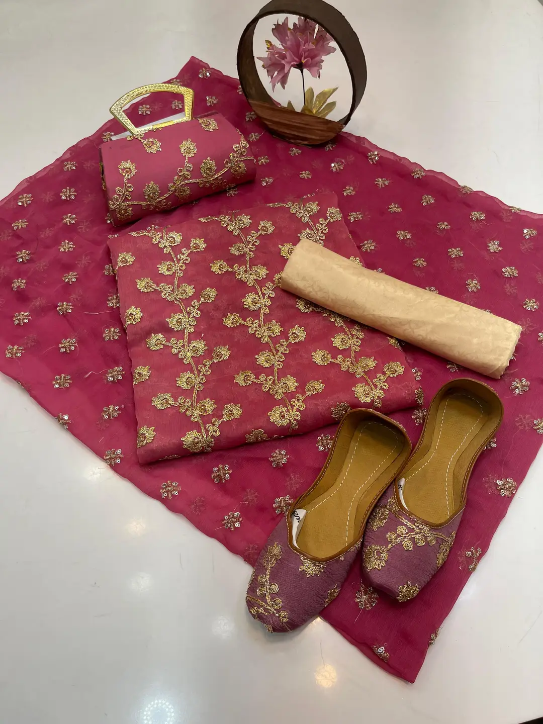 3 Pcs Women's Unstitched Embroidered Suit