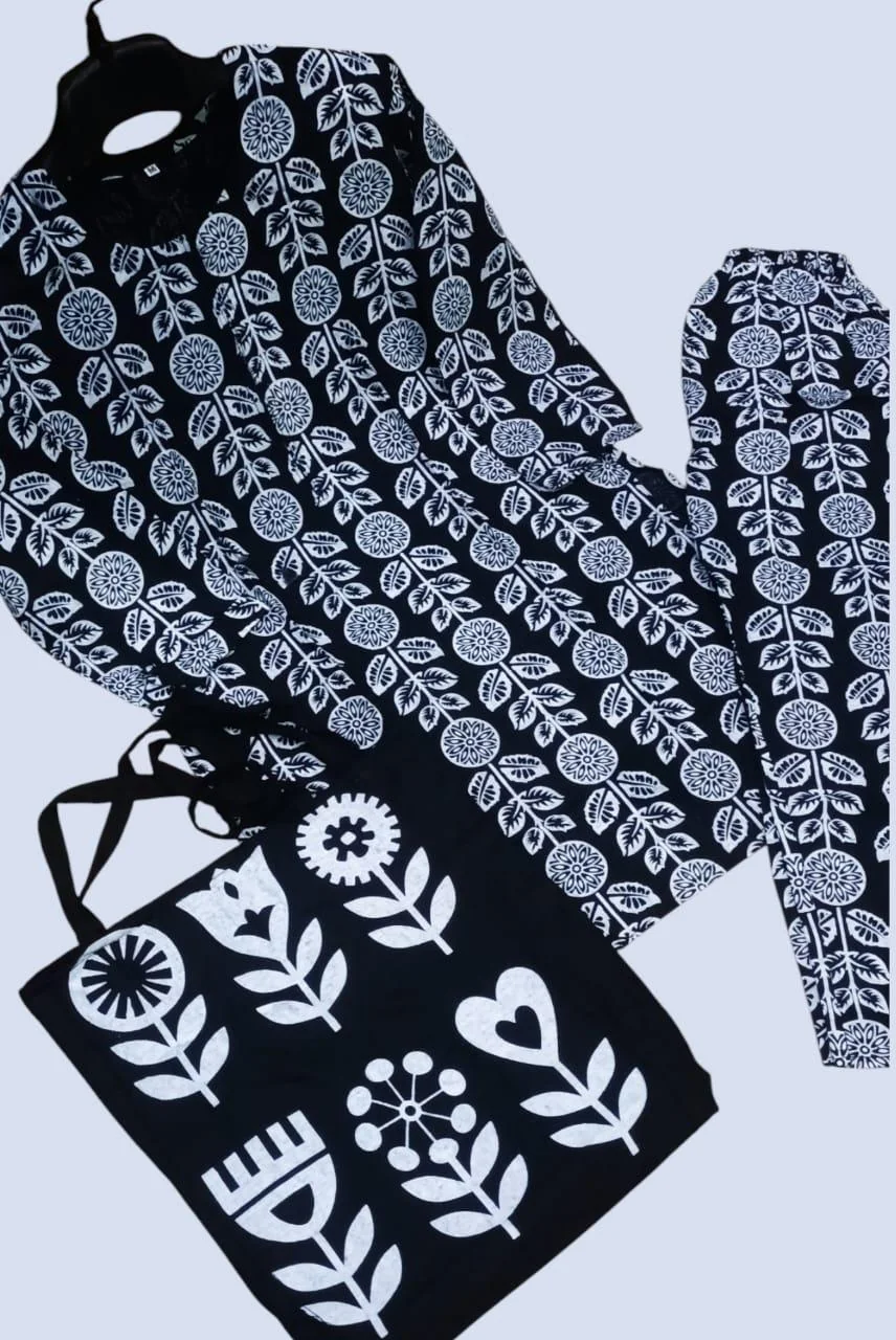 2 Pcs Women's Stitched Linen Printed Shirt And Trouser