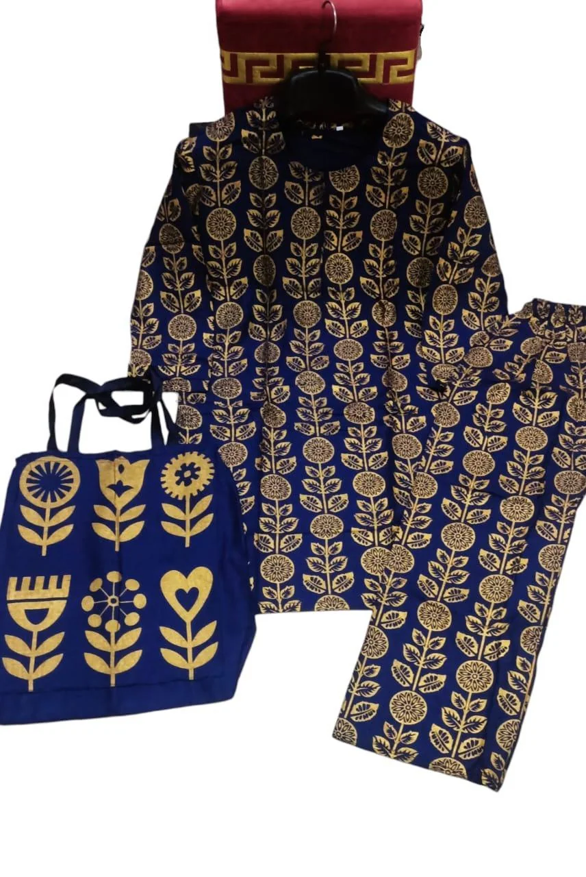 2 Pcs Women's Stitched Linen Printed Shirt And Trouser