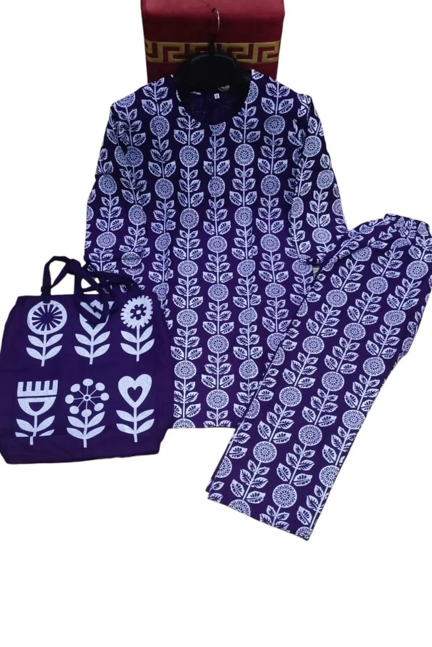 2 Pcs Women's Stitched Linen Printed Shirt And Trouser