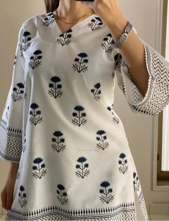 2 Pcs Women's Stitched Grip Printed Shirt And Trouser