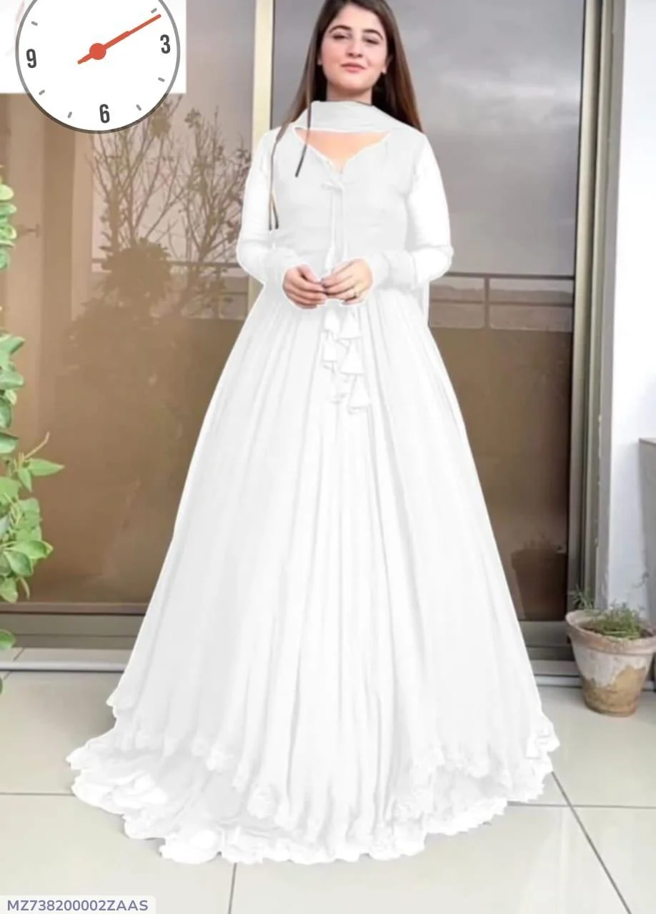 3 Pcs Women's Stitched Chiffon Embroidered 3 Pcs Maxi Suit
