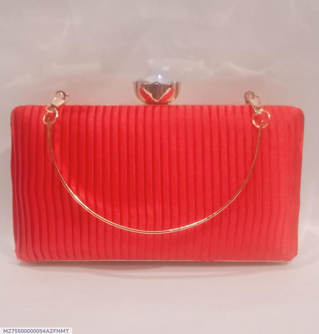Red Textured Girl's Clutch 7x4 Inch Rexine