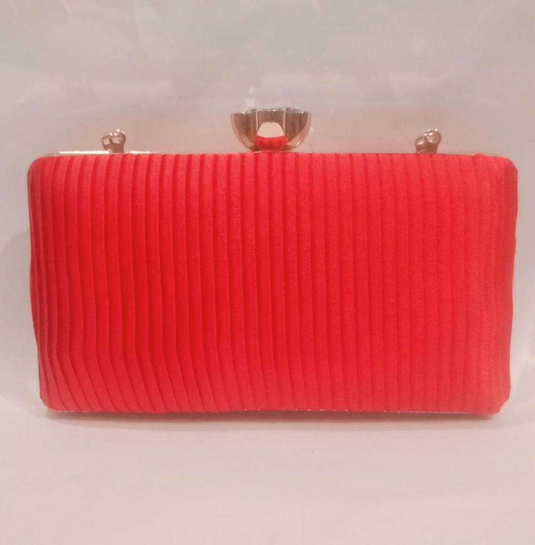 Red Textured Girl's Clutch 7x4 Inch Rexine