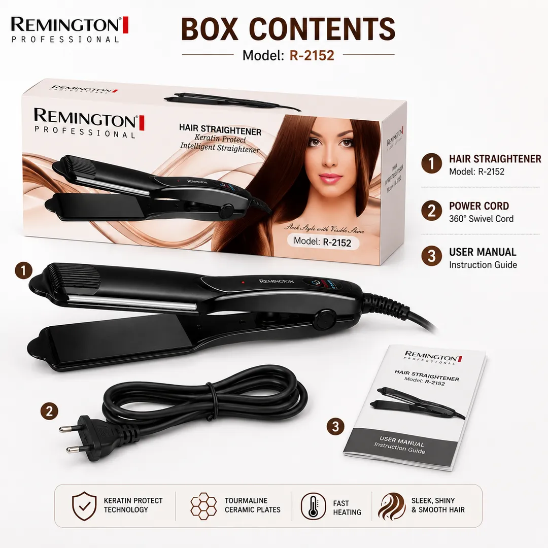 Keratin Protect Hair Straightener Tourmaline Ceramic Plates Model R-2152