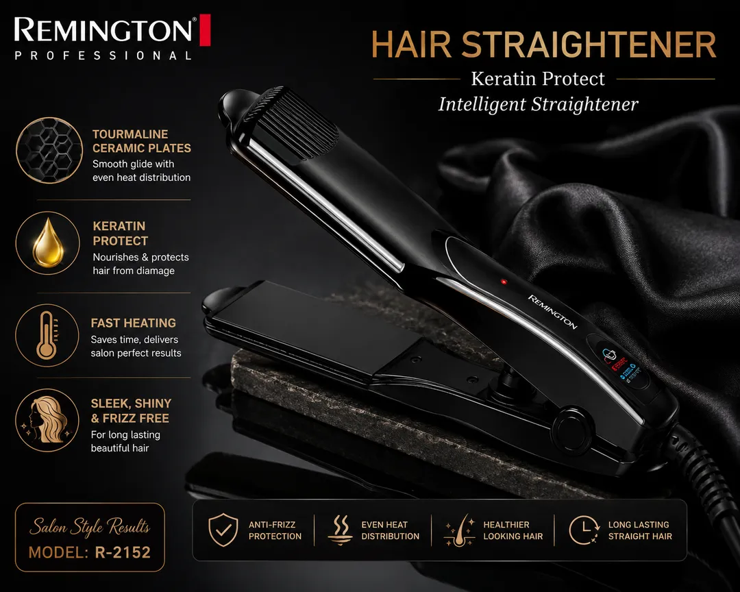 Keratin Protect Hair Straightener Tourmaline Ceramic Plates Model R-2152