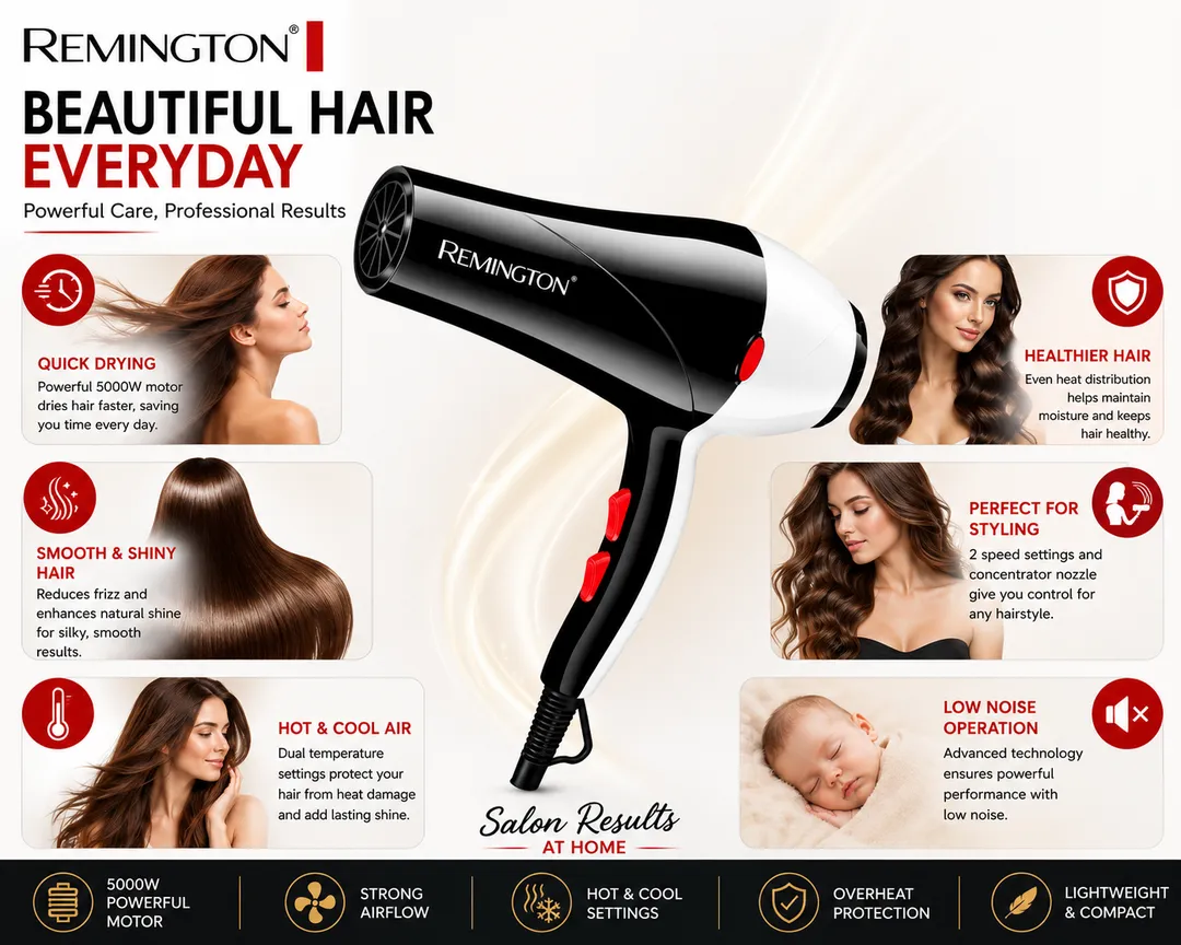 Salon Compact Hair Dryer RM-6002