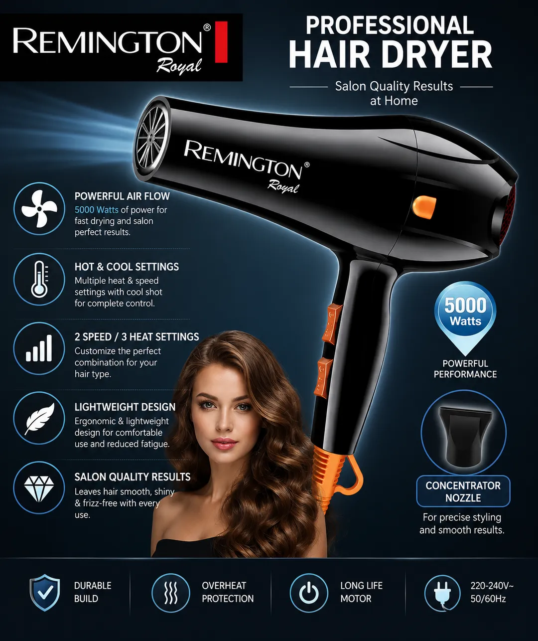 Remington Professional Hair Dryer D-6005