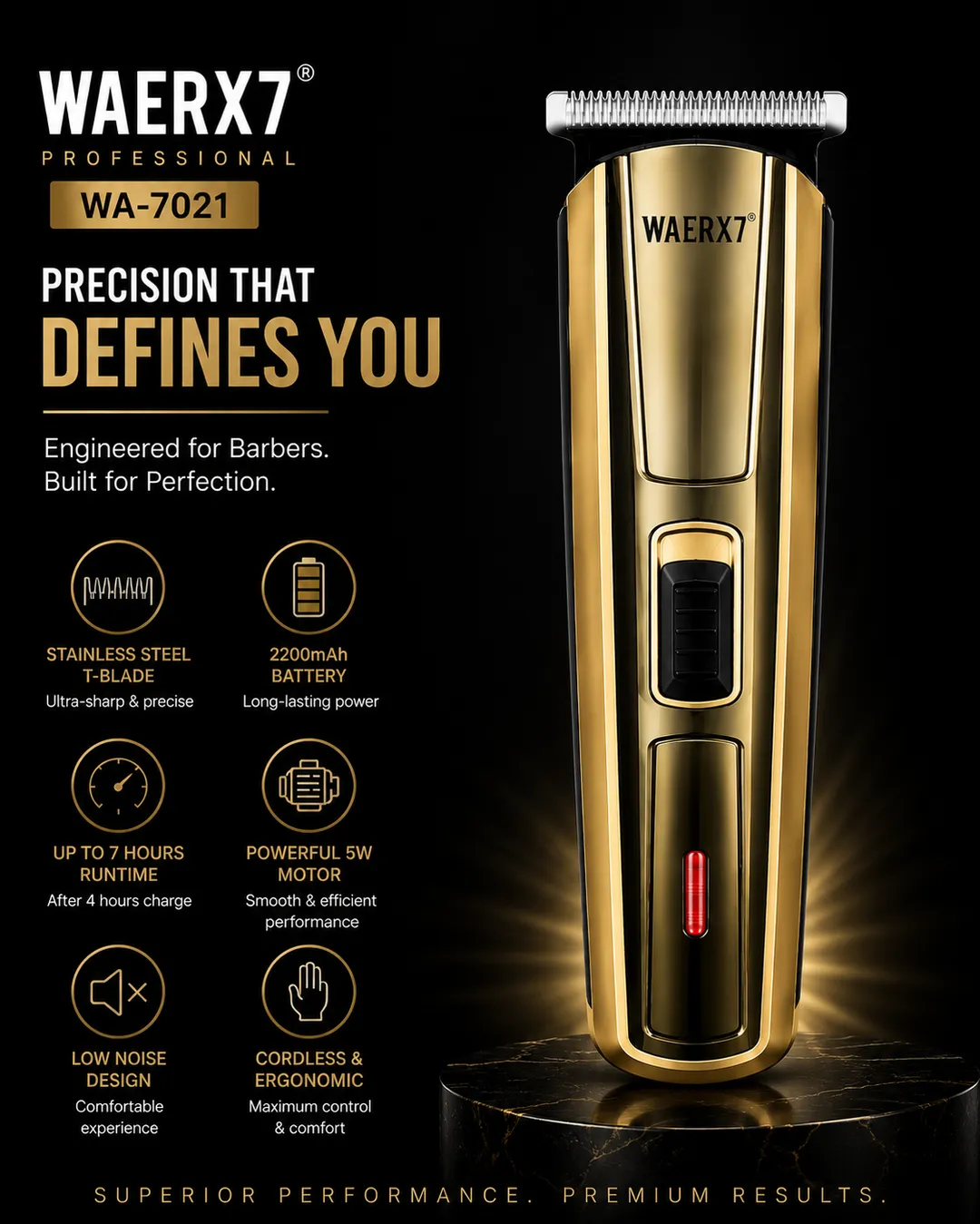 WAERX7 WA-7021 Professional Cordless Hair Trimmer