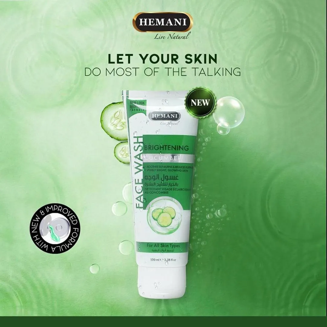 Hemani Brightening Cucumber Face Wash 100ml