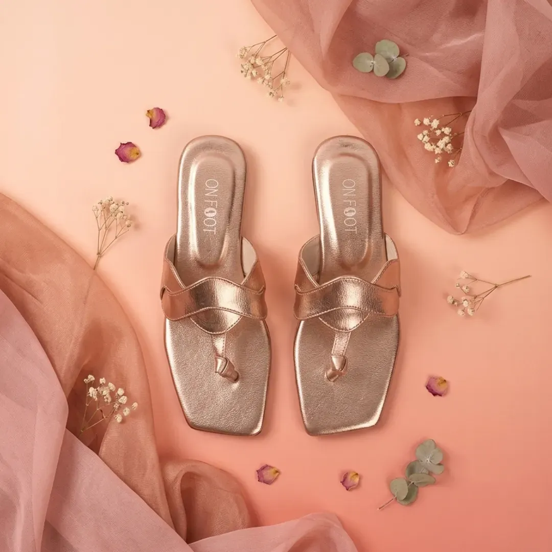 Peach Cross Toe Sandals for Women