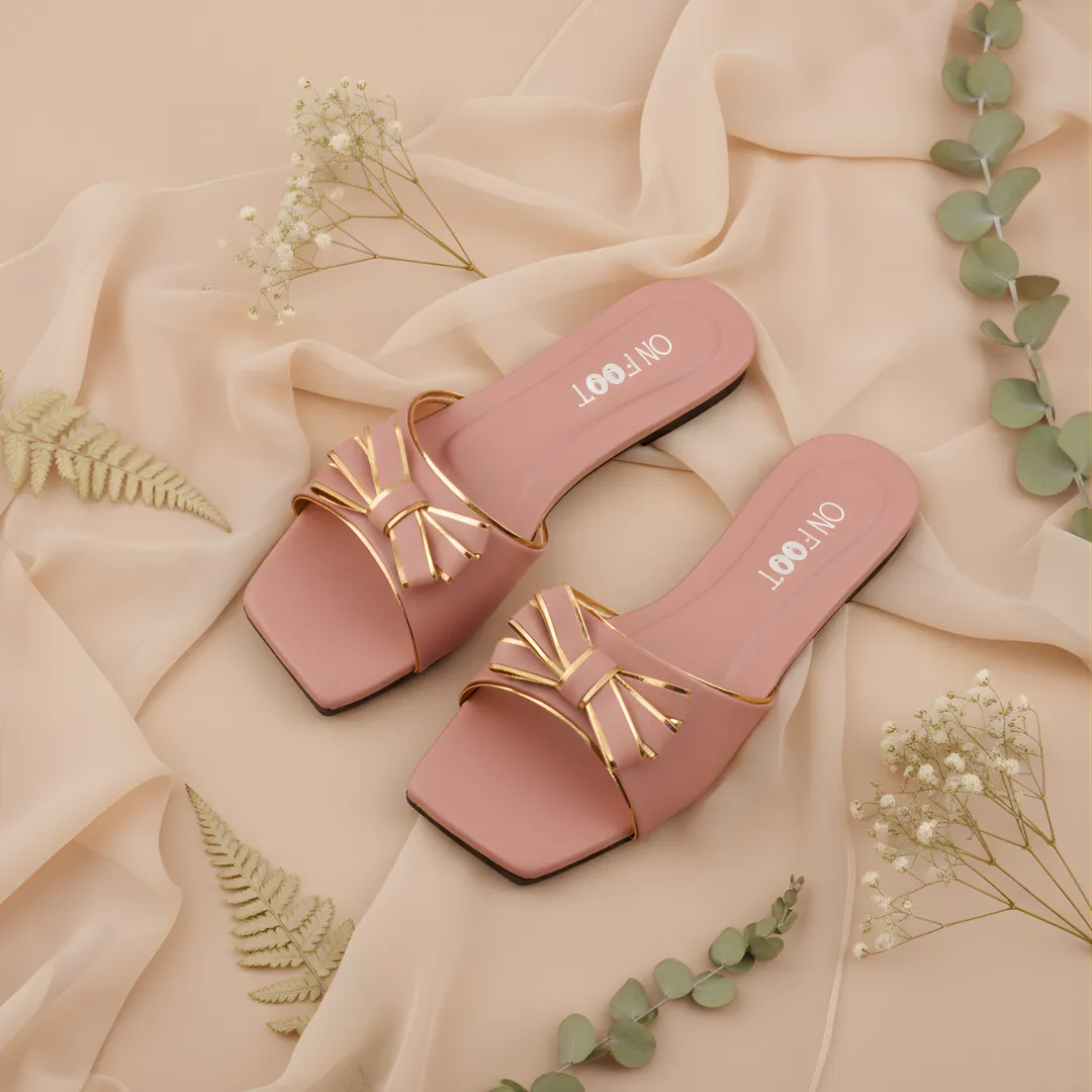 Women's Pink Bow Flat Sandals Size 36-41