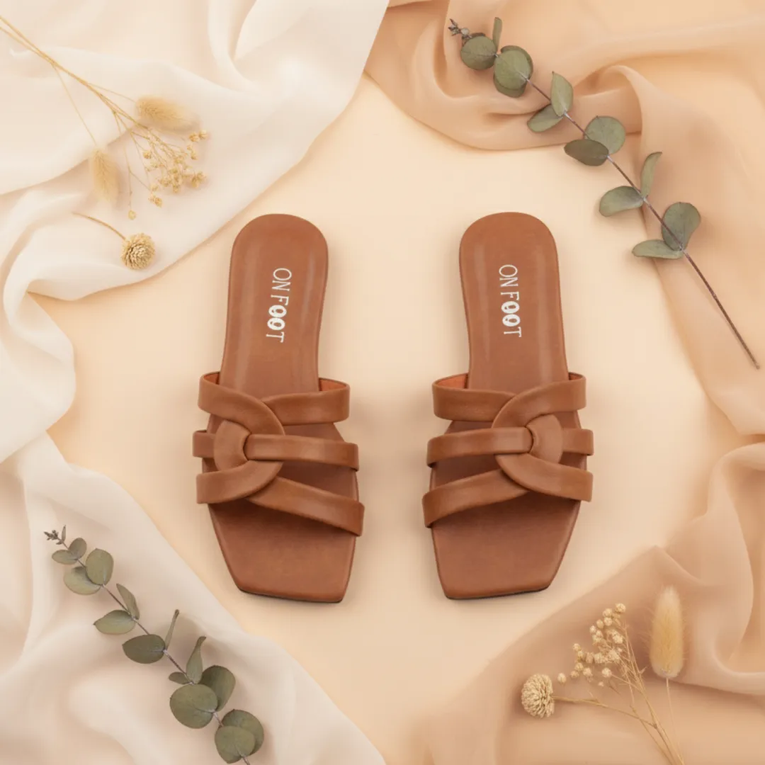 Women's Mustard Buckle Strap Flat Sandals Size 36-41