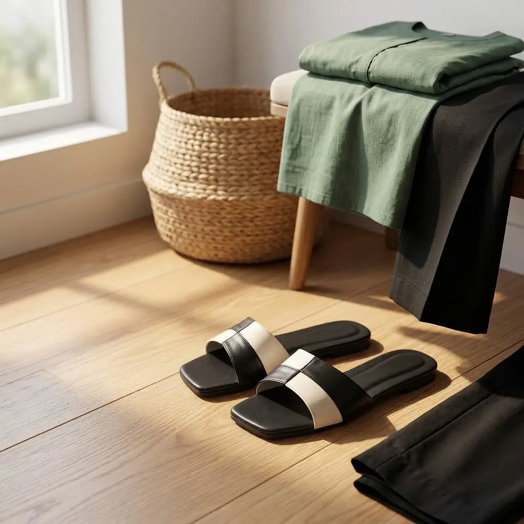 Monochrome Cross Slides - 005- Black