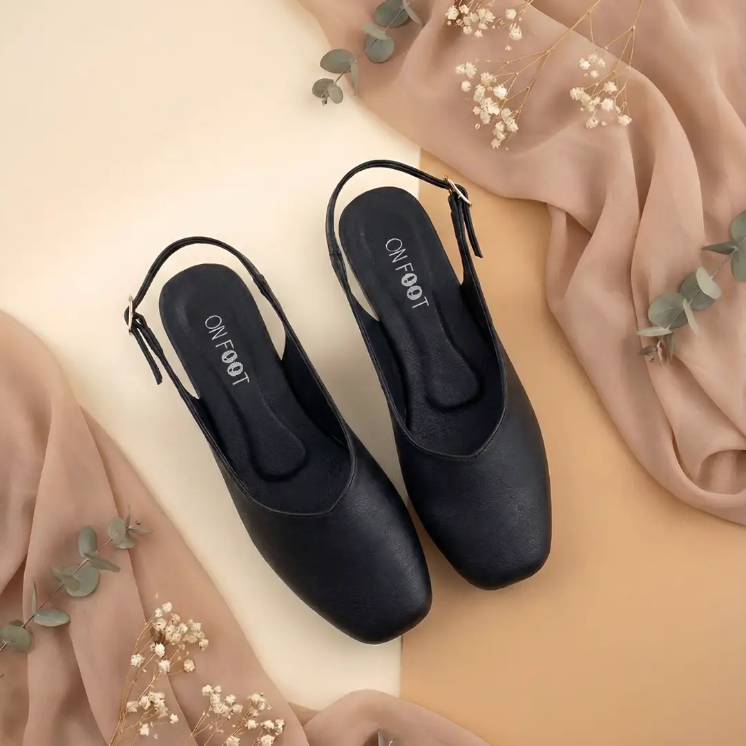 Slingback Shoes - 046 - Black