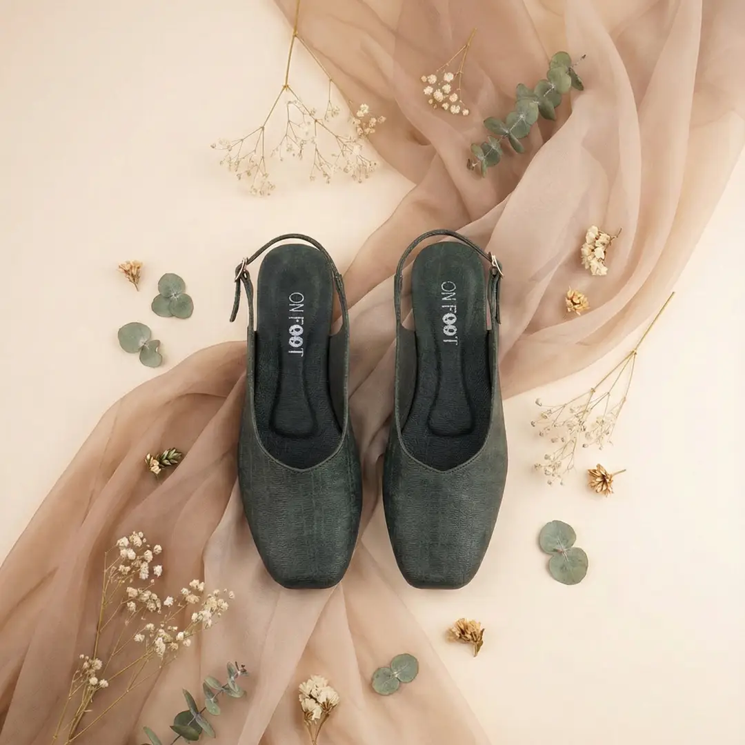 Slingback Shoes - 046 - Green