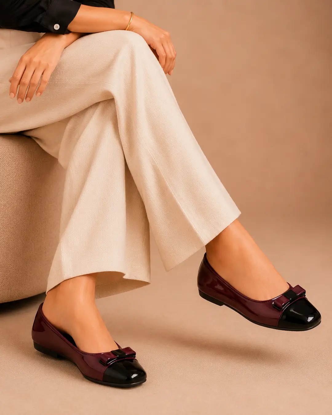 Stylish Square Toe Casual Pumps - 073 - Maroon