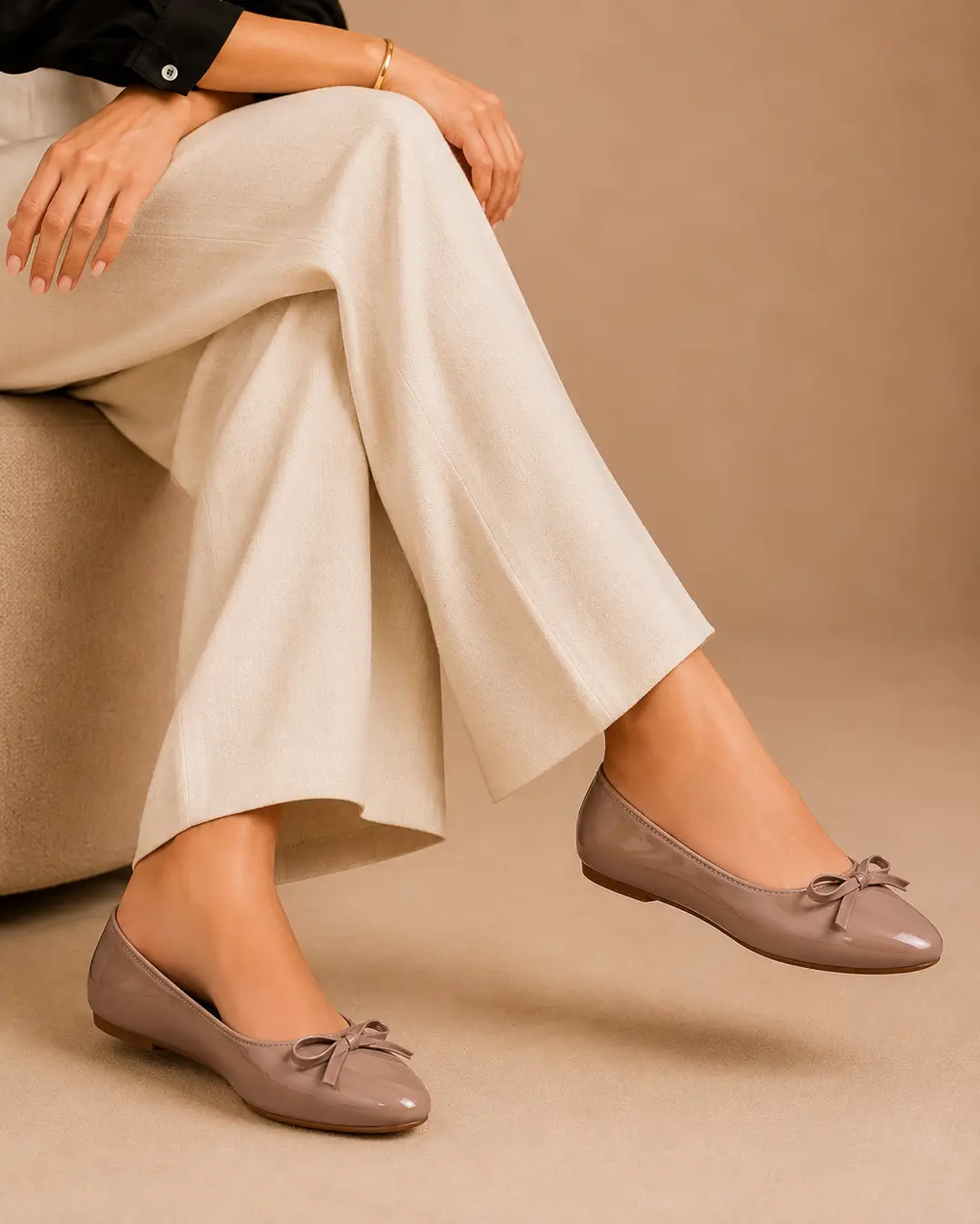 Stylish Ballerina Pumps - 074 - Mustard
