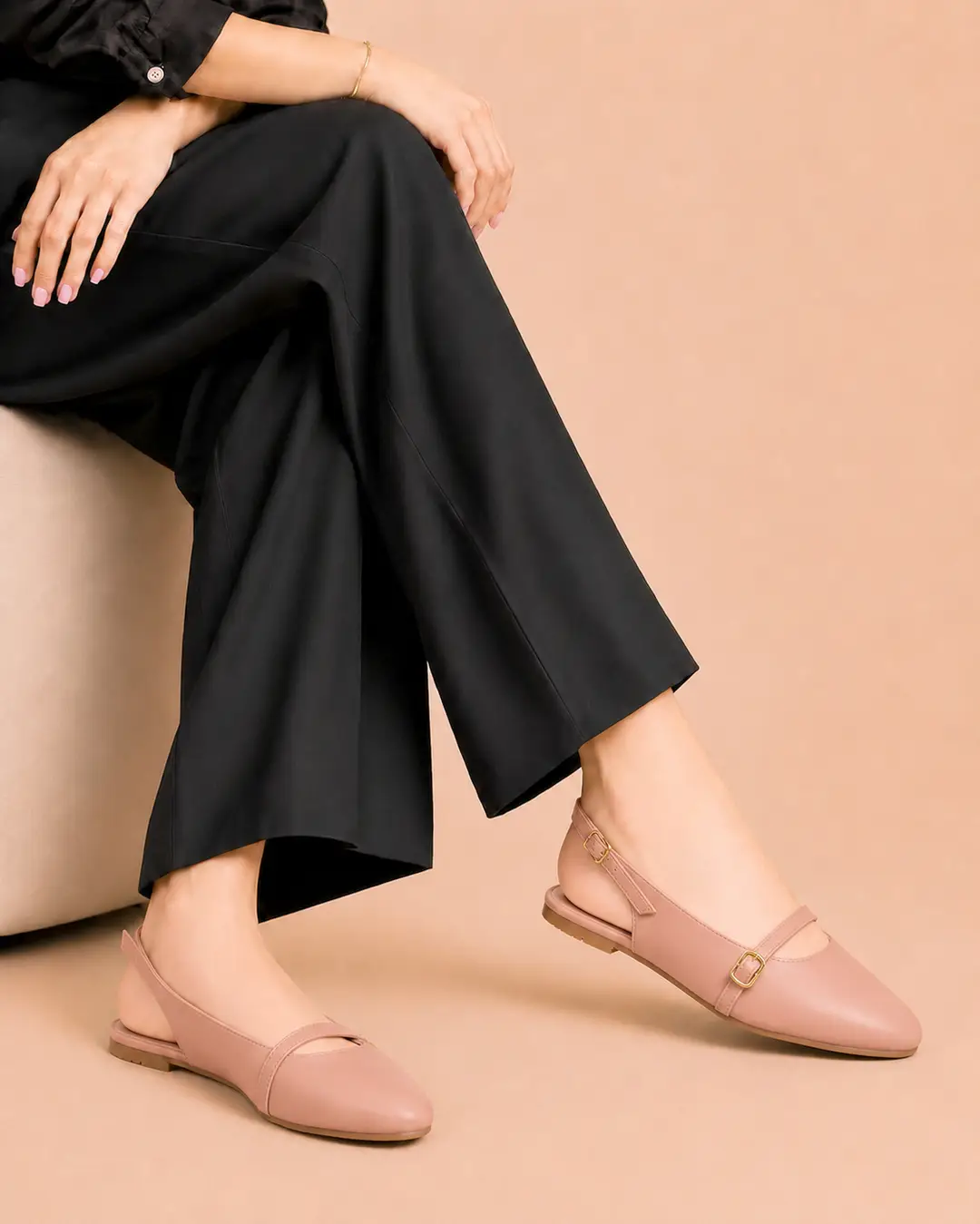 Elegant Slingback Pointed Toe Flats - 075 - Pink