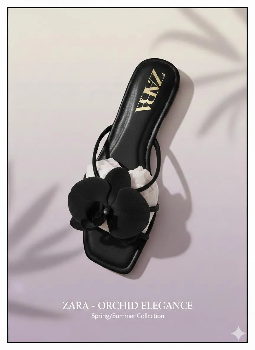 Women's Black Rexine Fancy Slippers Casual Size 6-11