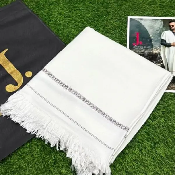 1 Pc Men's Wool Plain Shawl