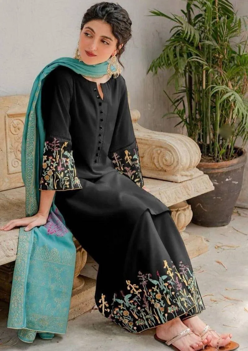 3 Pcs Women's Unstitched Embroidered Suit